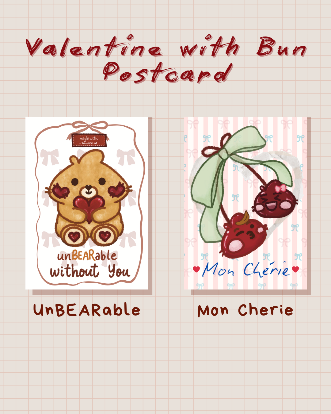 Valentine with Buns Postcards