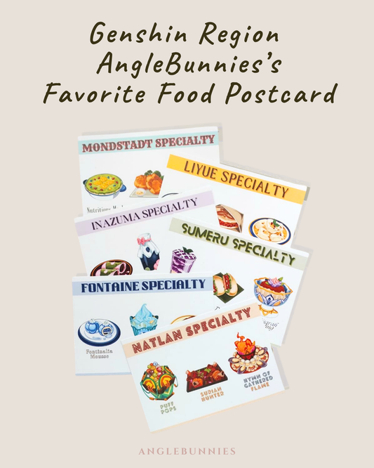 Genshin Region AngleBunnies’s Favorite Food Postcard