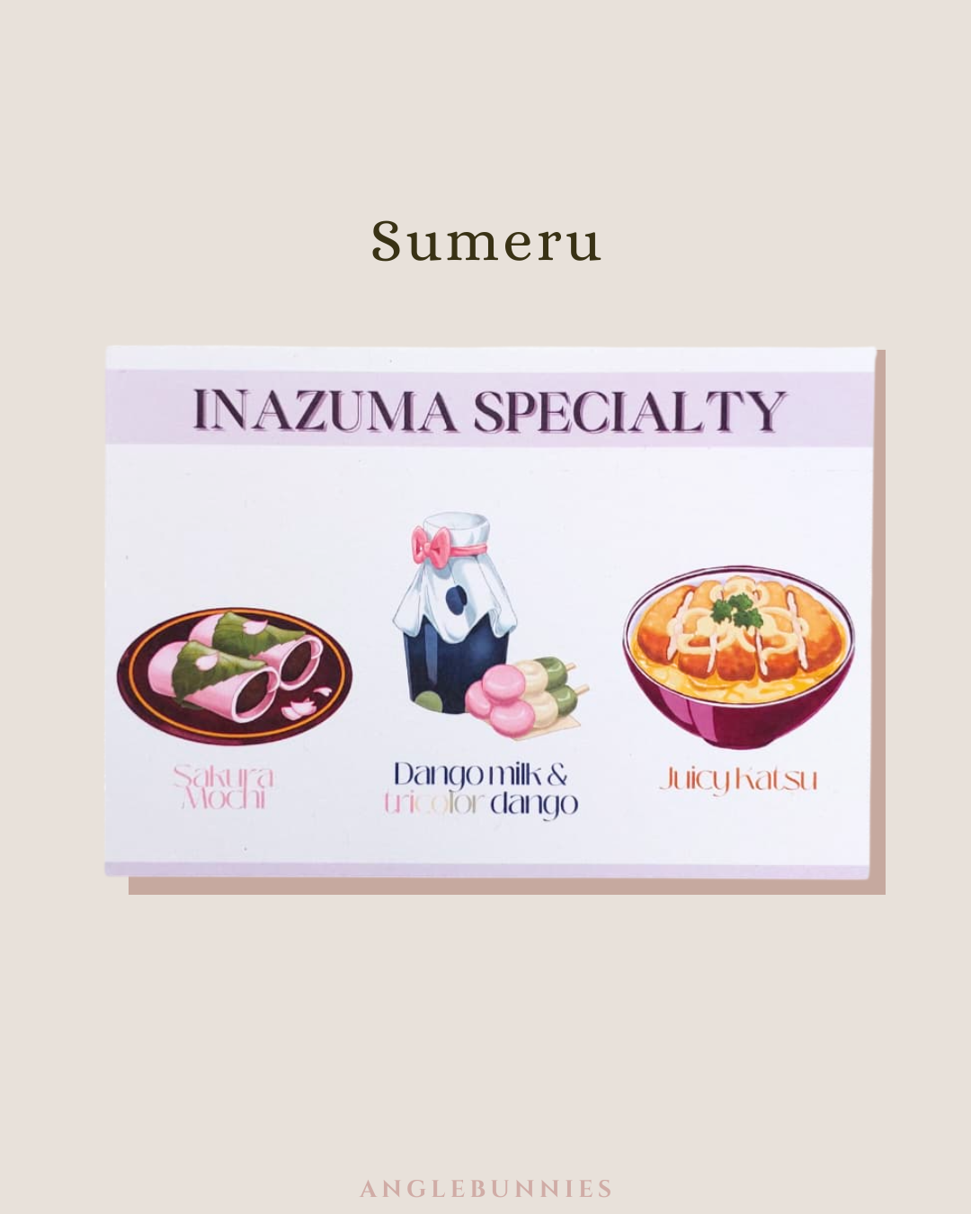 Genshin Region AngleBunnies’s Favorite Food Postcard