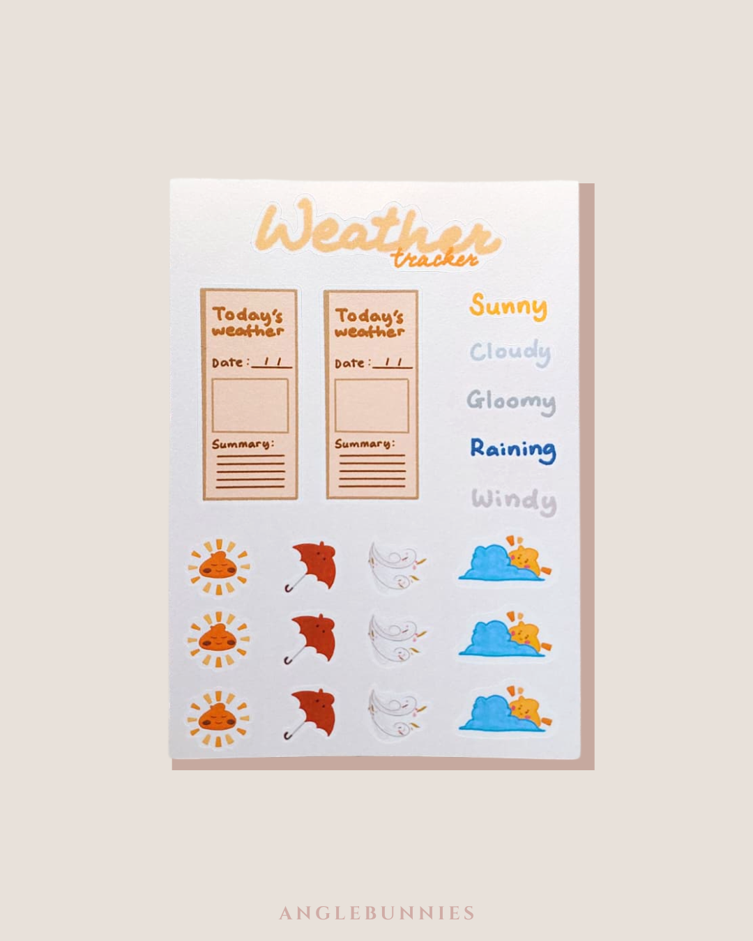 Tracker Sticker Sheet