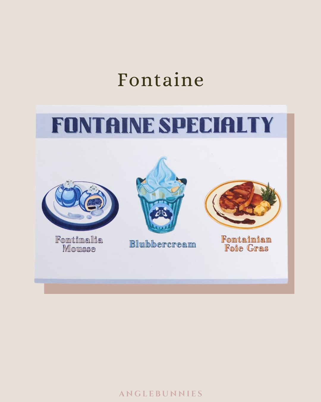 Genshin Region AngleBunnies’s Favorite Food Postcard