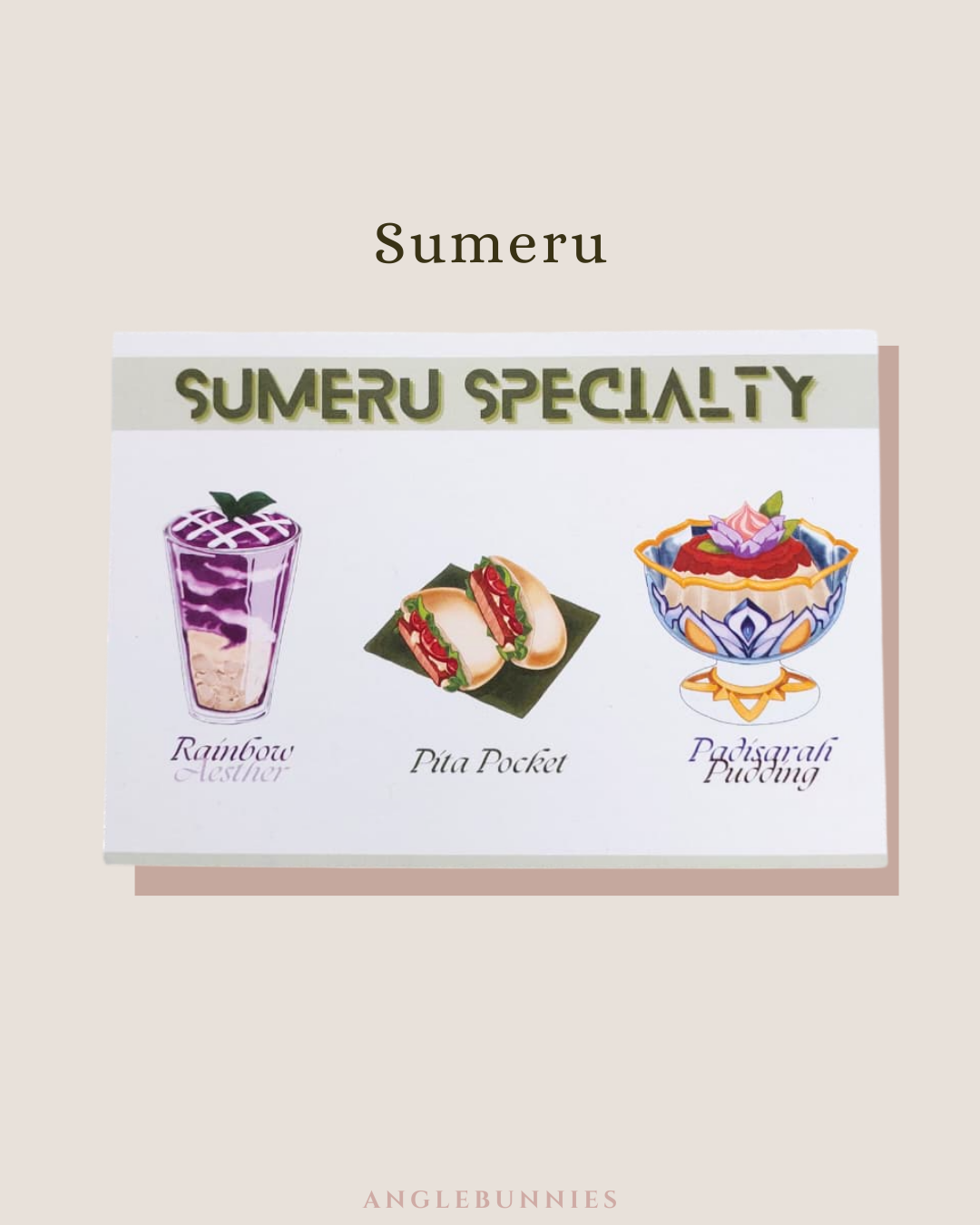Genshin Region AngleBunnies’s Favorite Food Postcard