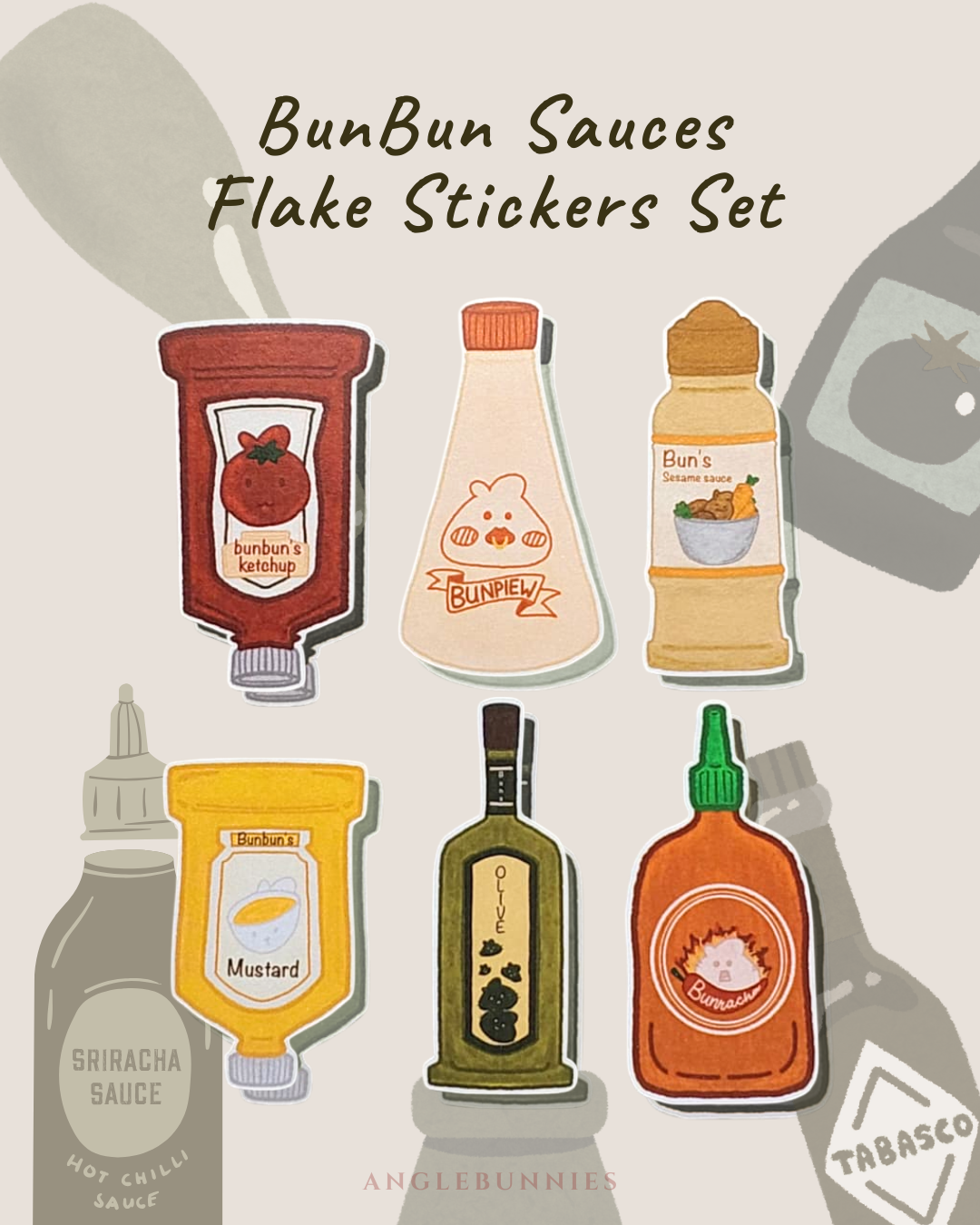 BunBun Sauces Flake Sticker Set