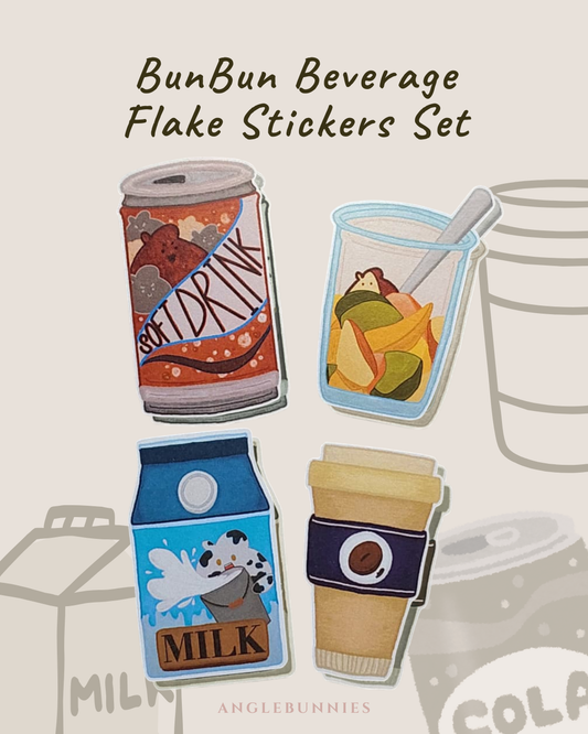 BunBun Beverage Flake Sticker Set