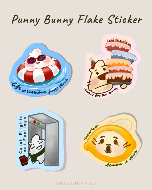 Punny Bunny Flake Sticker