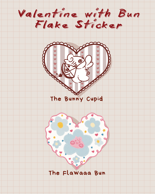 Valentine with Buns Flake Sticker