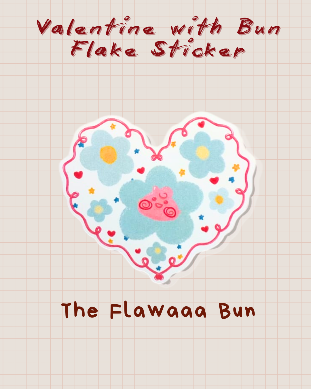 Valentine with Buns Flake Sticker